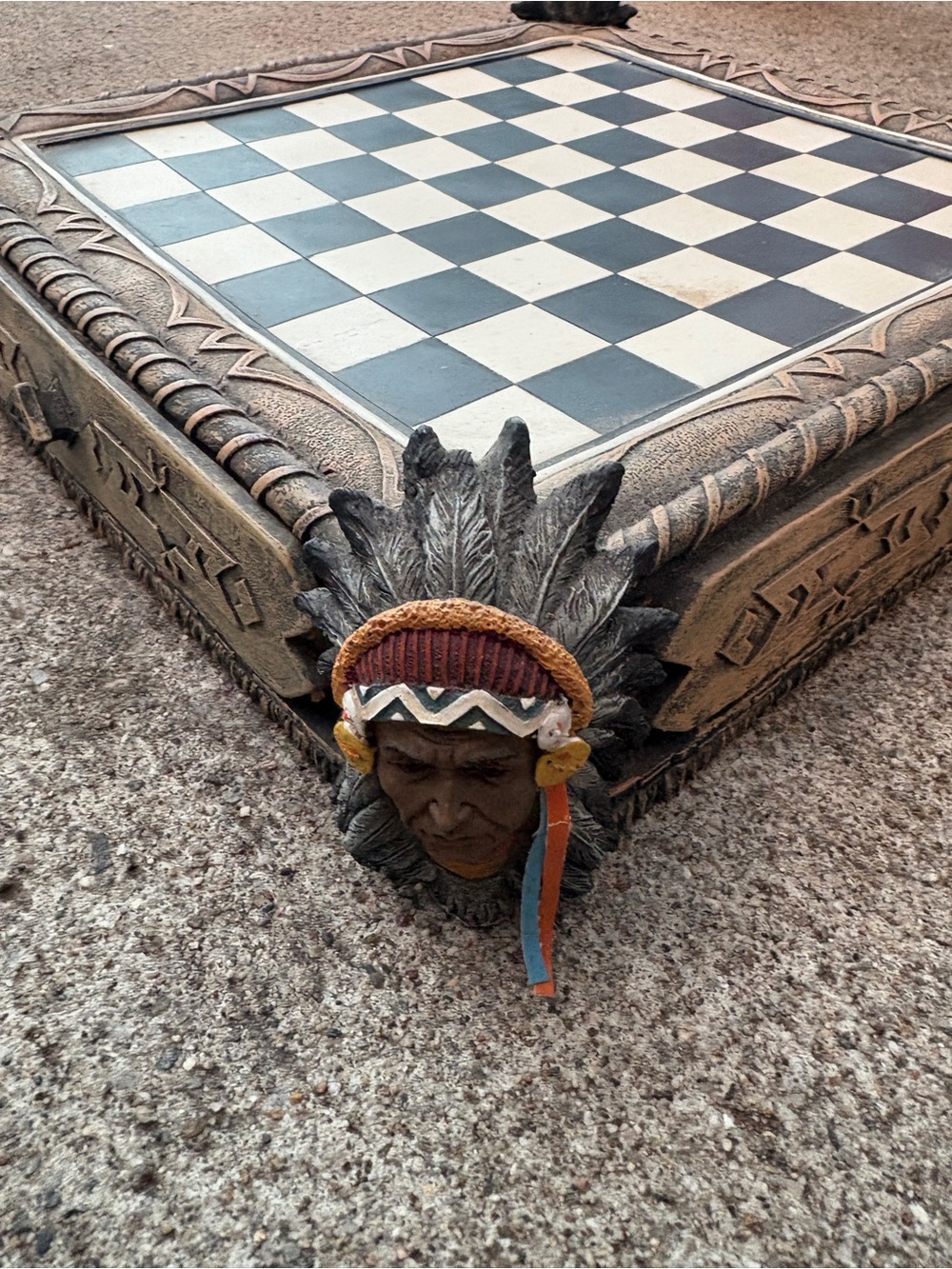 Decorative Tribal Chess Board Game - Brown and Black